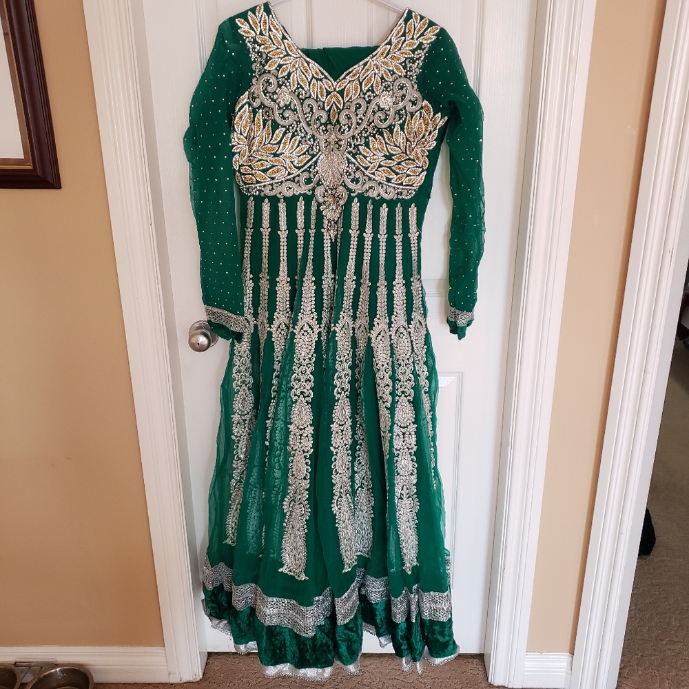 LIKE NEW Emerald Dress with Stones Heavy